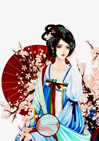 手机古代美女免抠