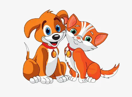 卡通狗狗和猫咪免抠