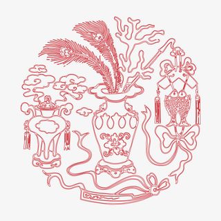 中国风花纹免抠