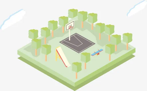 矢量手绘3D立体操场免抠 矢量手绘3D立体操场免抠