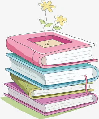 创意书本盆栽免抠