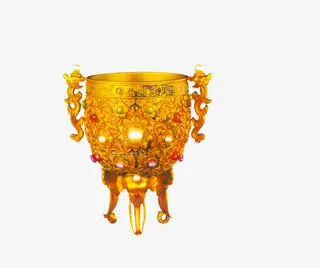 黄金三足酒杯酒具免抠