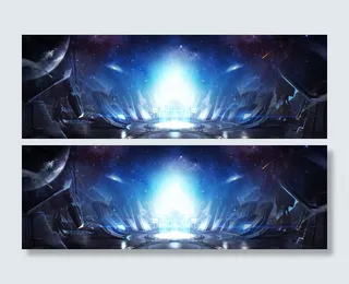 科技感发光背景banner装饰高清