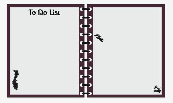 手绘几何空白活页记事本免抠