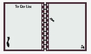 手绘几何空白活页记事本免抠