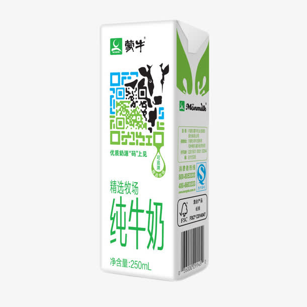 蒙牛纯牛奶免抠