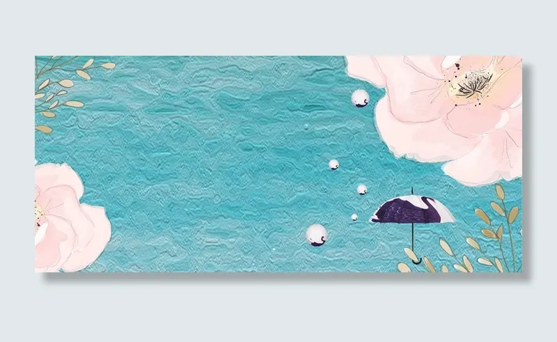 春天文艺小清新蓝色banner高清