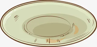 卡通绿色碟子免抠