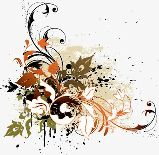 潮流花朵点点免抠