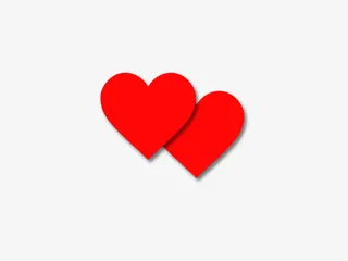 心心相印手绘图案免抠