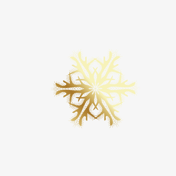 金色渐变雪花PNG免抠
