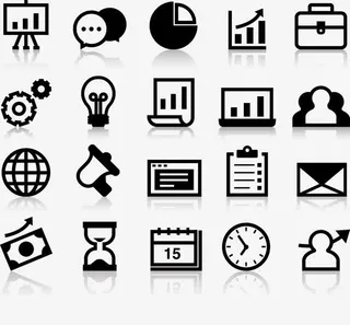 矢量办公场景图标免抠