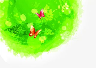 春天红色蝴蝶大树免抠