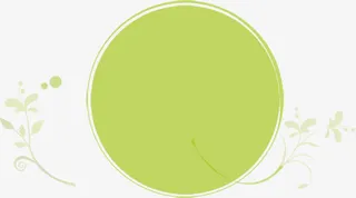 绿色春天圆月美景绿色免抠