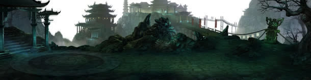 绿色悬崖房屋风景免抠