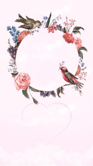 女神节彩绘花环H5海报背景psd分层下载高清