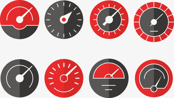 可爱红色汽车仪表盘矢量图免抠