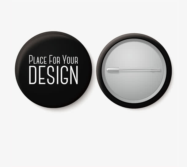 黑色圆形胸章设计矢量素材免抠