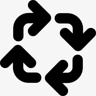 四圆形箭头方顺时针旋转方向图标免抠