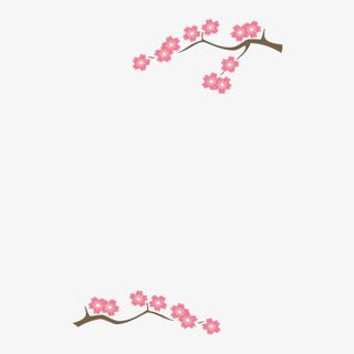 水彩桃花边框免抠