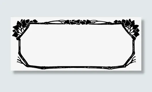 淡雅手绘花朵边框免抠