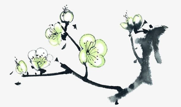 手绘梅花免抠
