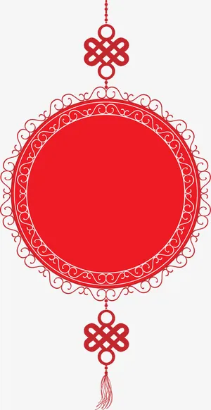 中国风春节灯笼红色剪纸免抠