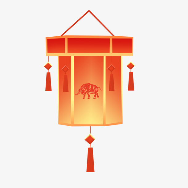 中秋节大红灯笼装饰元素免抠