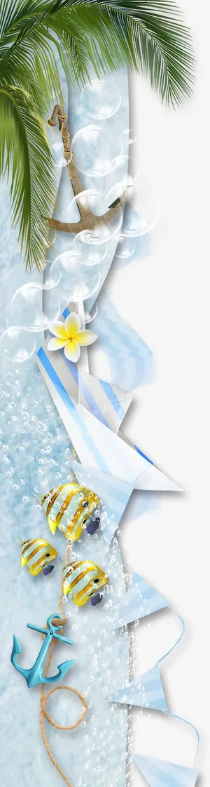 椰子树倒钩绳子免抠