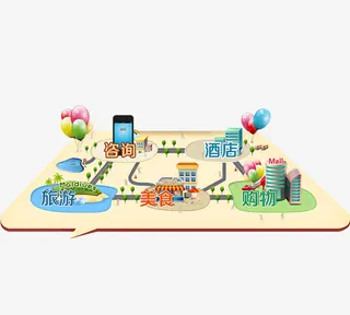 出行地理位置地图免抠