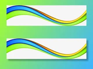 彩色弧形线条欧式花纹免抠