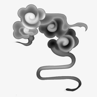 素描祥云矢量图免抠