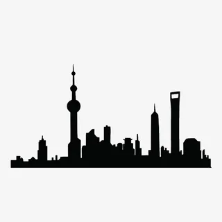 城市的黑色剪影免抠