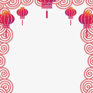 红灯笼圆圈装饰免扣素材免抠