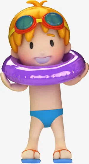 3d婴儿游泳馆游泳免抠