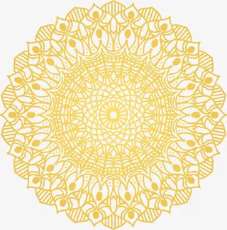 开斋节黄色花纹免抠