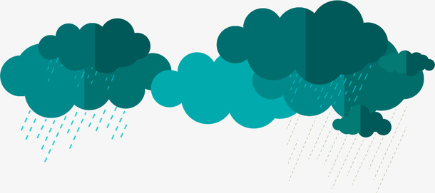 卡通云朵雨滴免抠