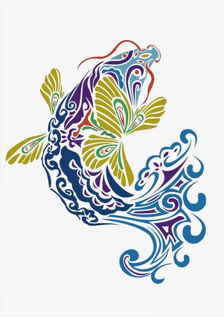 鲤鱼跃龙门免抠