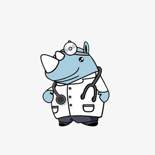 卡通河马医生素材免抠