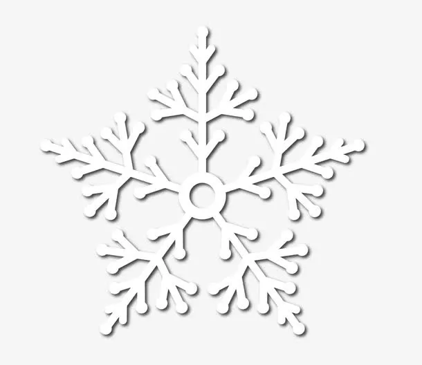 五角白色雪花矢量素材免抠