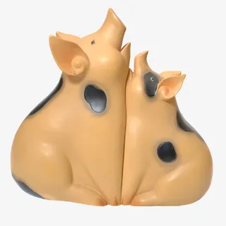 2个抱着一起的陶瓷猪免抠