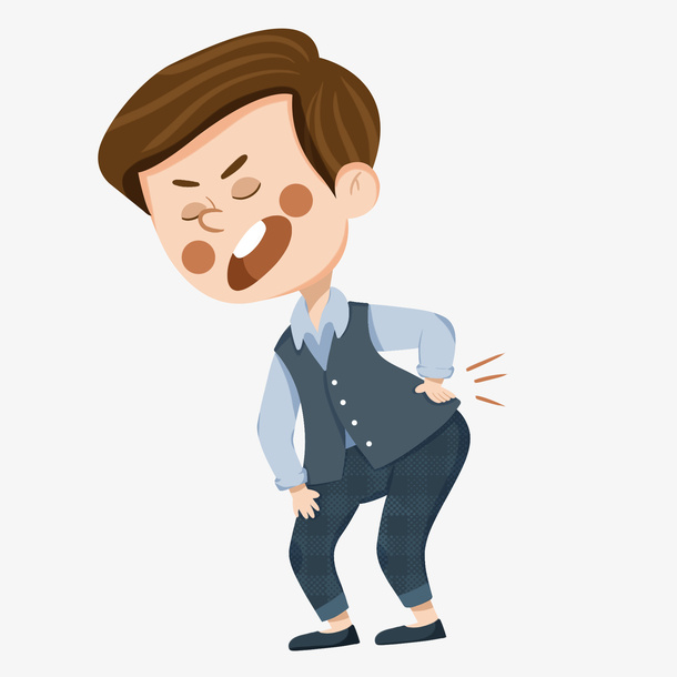 职业病腰椎病元素免抠