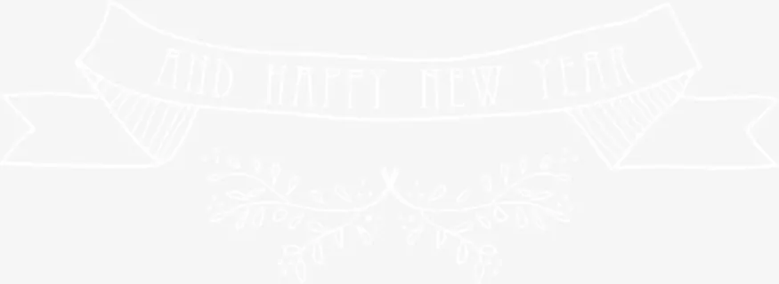 白色创意新年快乐标签免抠