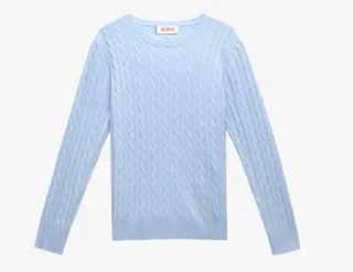 恒源祥女士圆领麻花羊绒衫免抠