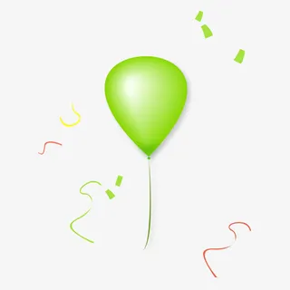 气球渐变绿色背免抠