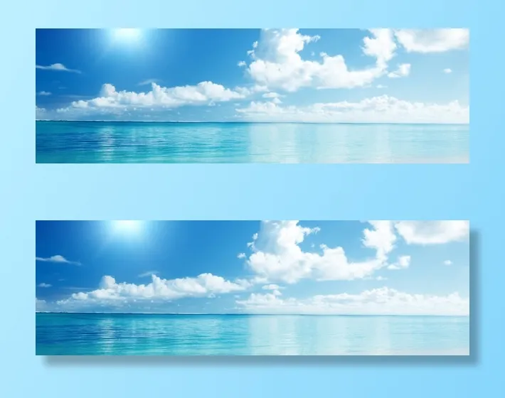 简约唯美大气美丽海景海报背景免抠