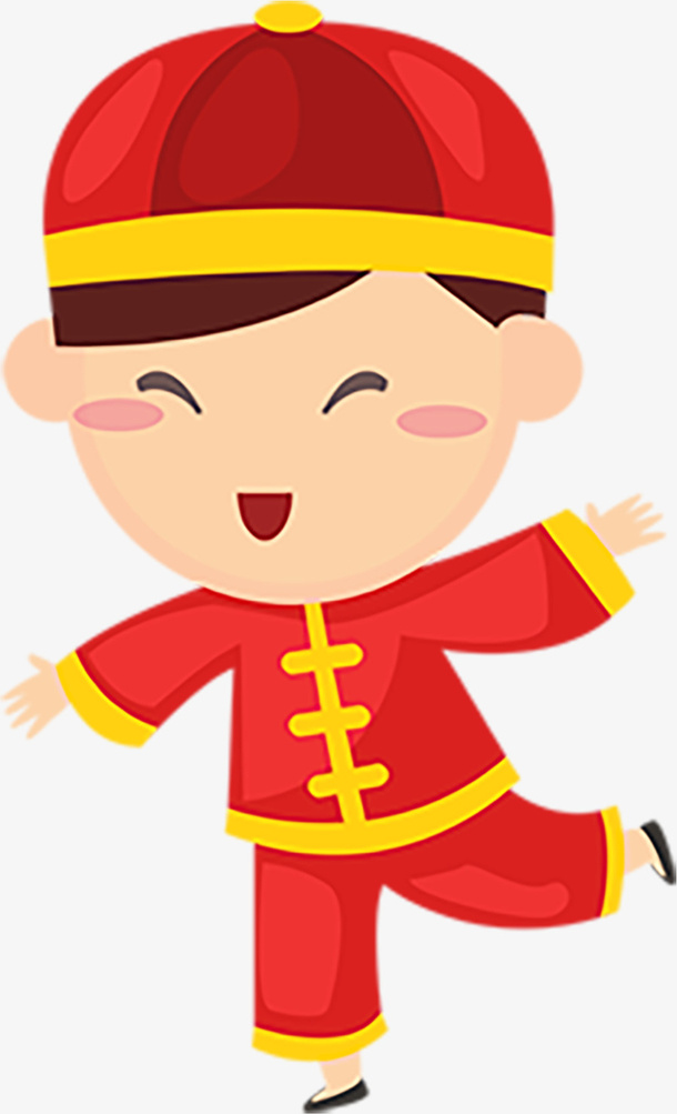 新年大吉猪年送福福娃男孩免抠