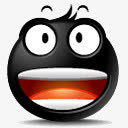 令人兴奋的微笑emoticon-black免抠
