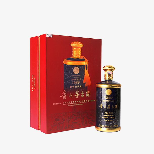 红色茅台酒包装盒免抠