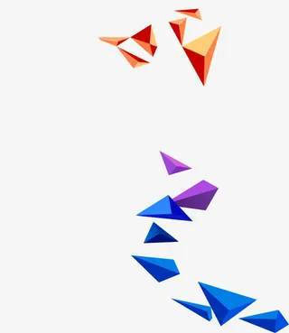 彩色几何图形漂浮素材免抠